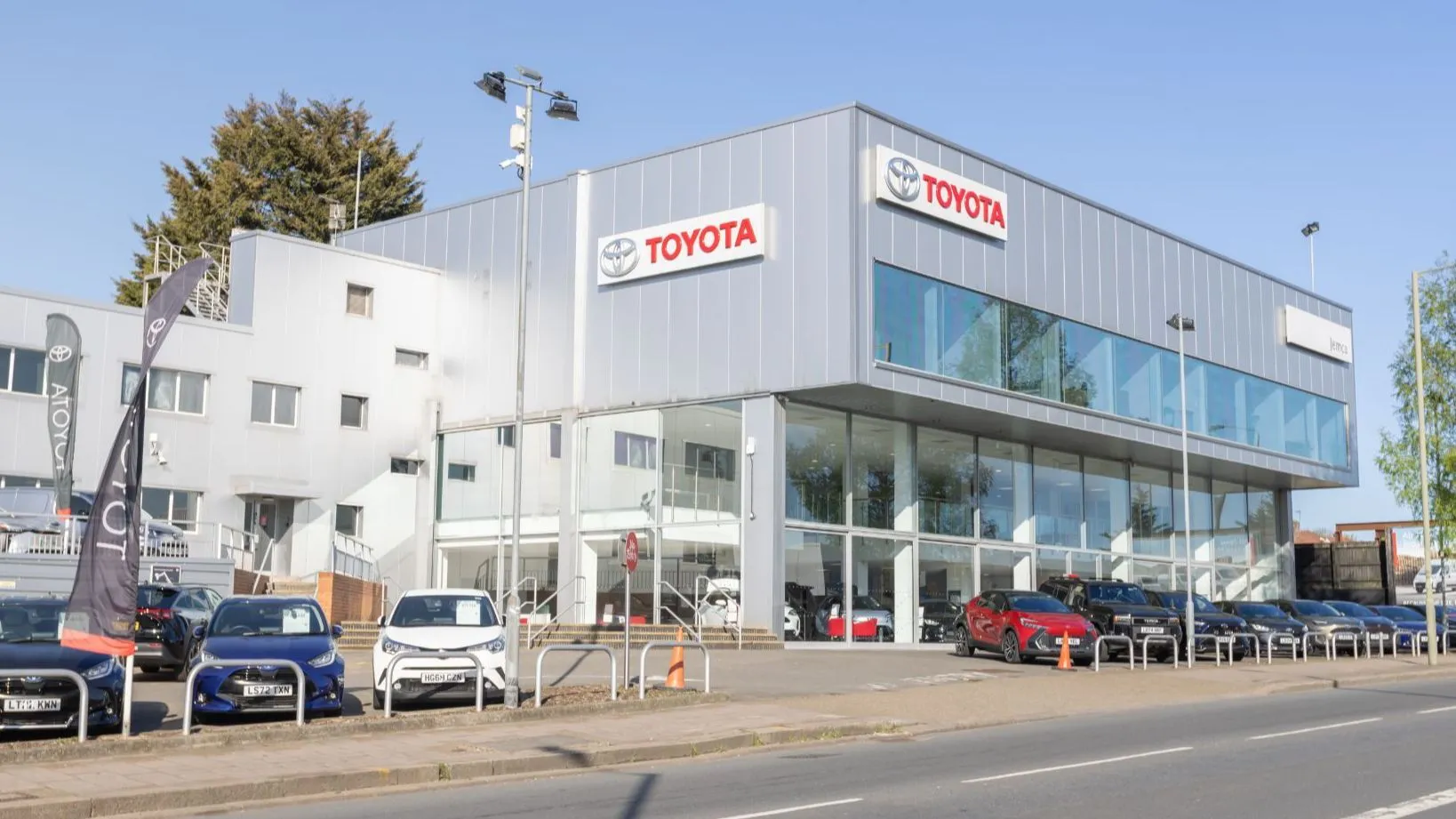 Exterior of Toyota Edgware after structural upgrade and reglazing